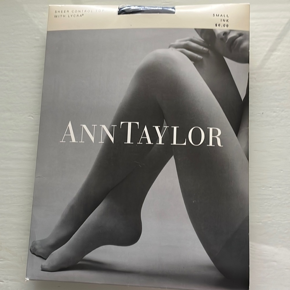 Black Sheer Control Top Pantyhose by Ann Taylor